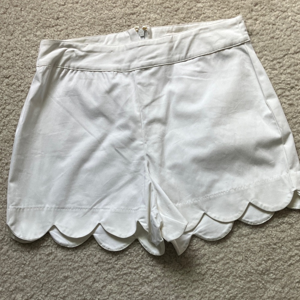 Mud Pie White Scalloped Shorts